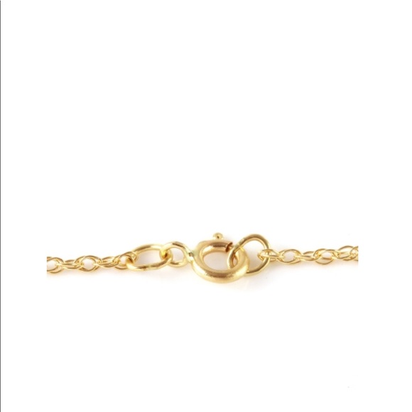 14K Gold Necklace with Heart Opal - Picture 3 of 4